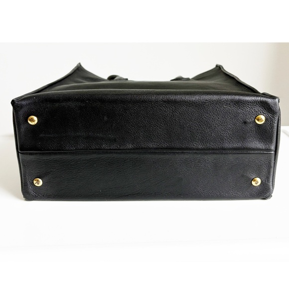 Bonnie Cashin for Coach Classic Shopping Tote Black Cowhide Leather Vintage 60s - Picture 12 of 15